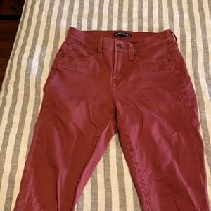 Jcrew red skinny jeans